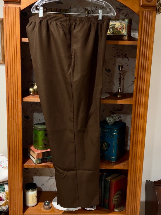 Alfred Dunner Pants - Alfred Dunner Brown Wide-Leg Elastic-Waist Pants